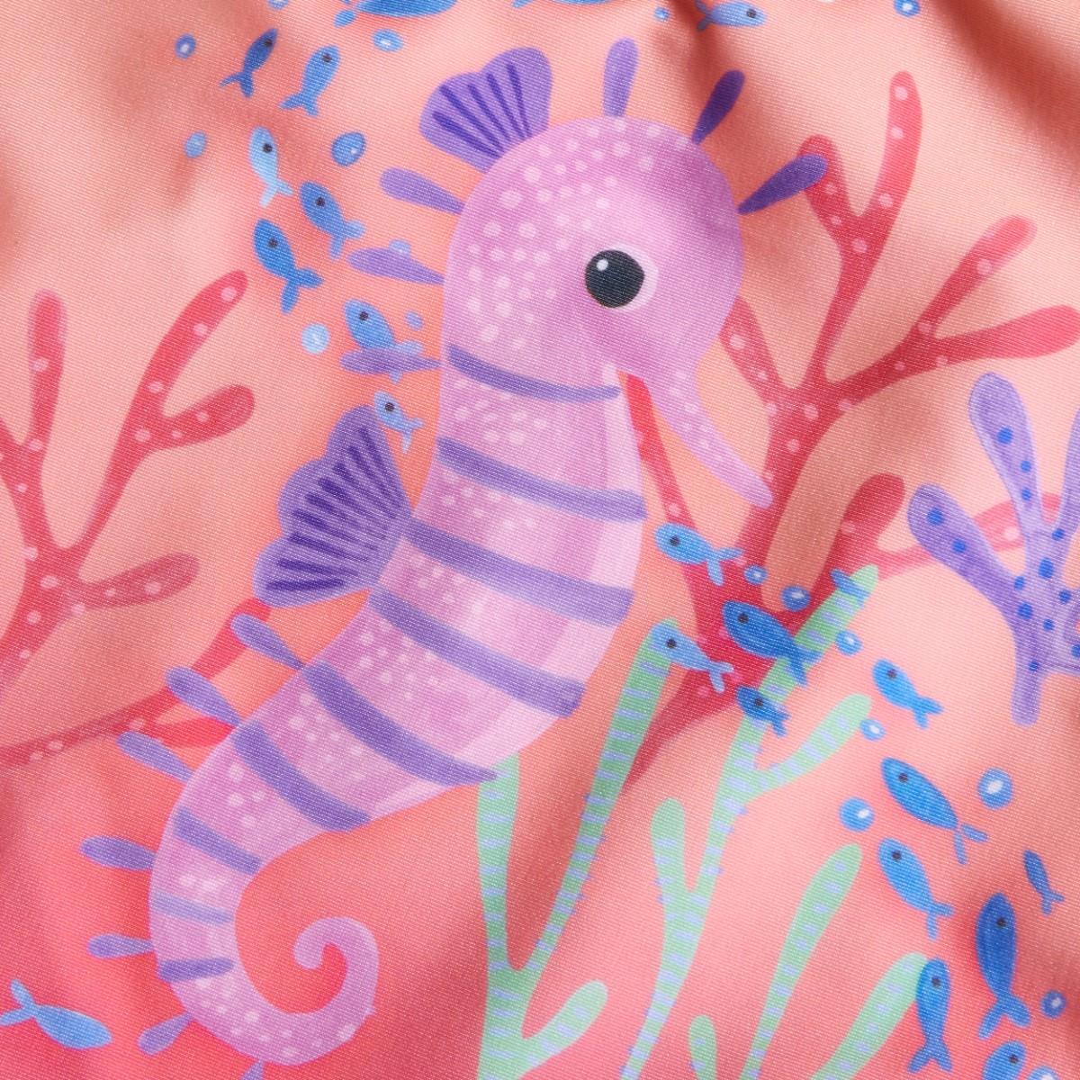 Speedo Girls Digital Printed Swimsuit - Pink / Coral-605555