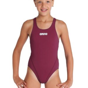 Arena Girl's Team Swim Tech Solid Swimsuit - Red Fandango/White