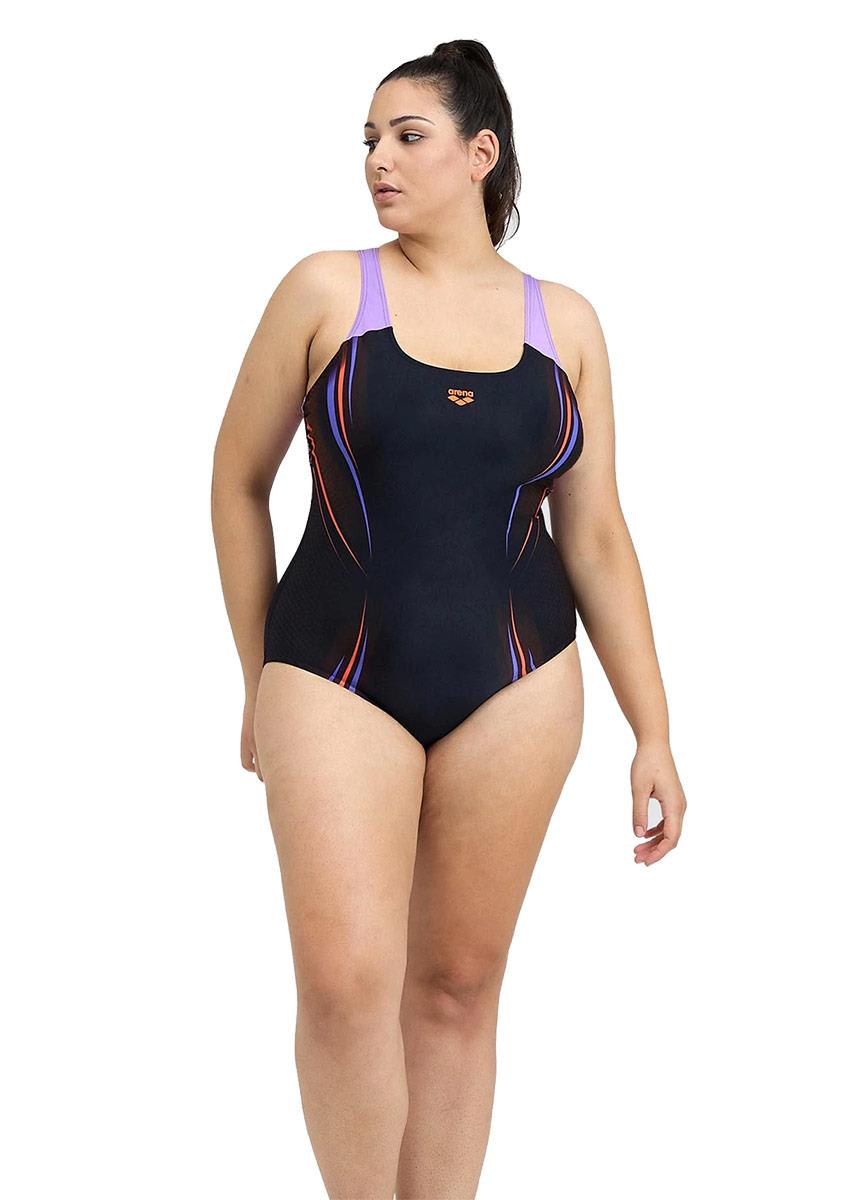 Arena Spikes Pro back Plus Swimsuit - Black / Lavanda-604549