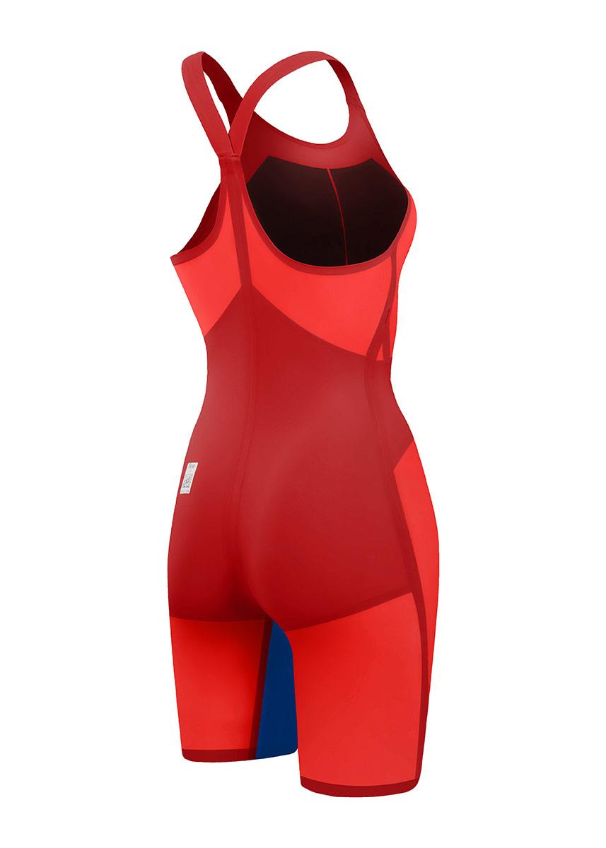 Speedo Fastskin LZR Pure Valor 2.0 Closedback Kneeskin - Flame Red / Cobalt Pop-606534
