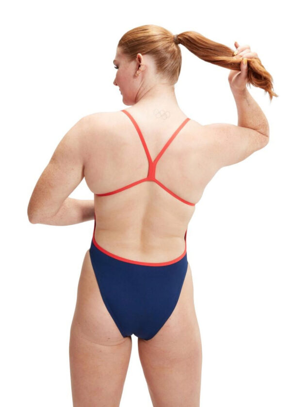 Speedo Placement Digital Vback SuperStar Swimsuit – Blue / Watermelon / White