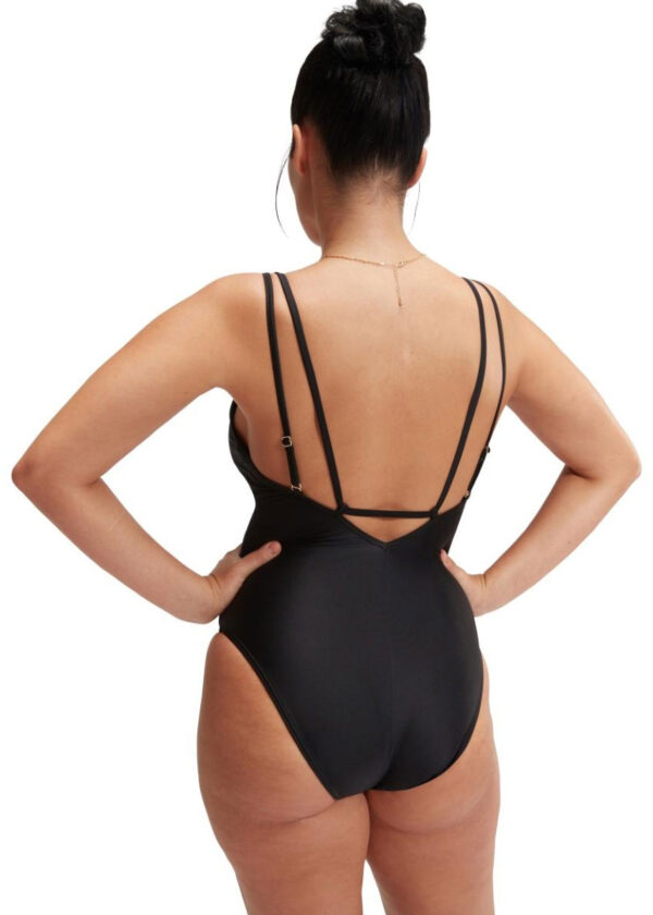 Speedo Womens Shaping Strappy Swimsuit – Black