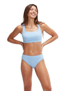 Speedo Textured Deep U-Back Swim Bikini - Blue