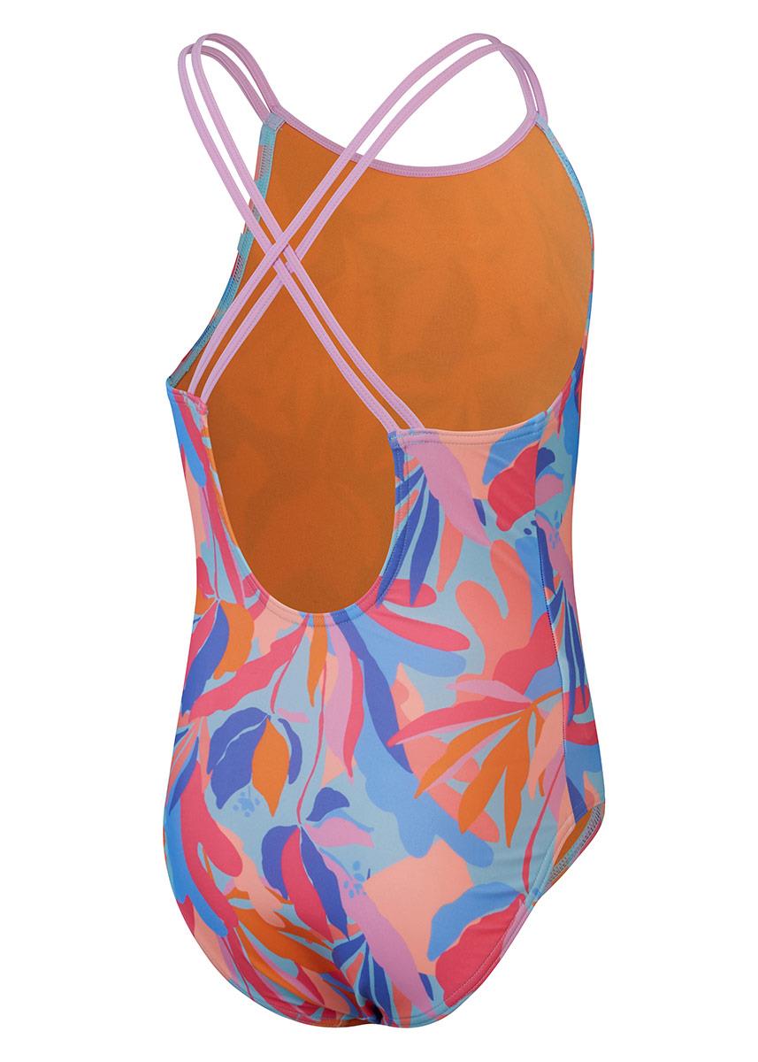Speedo Girls Printed Twinstrap Swimsuit - Pink / Blue-brand
