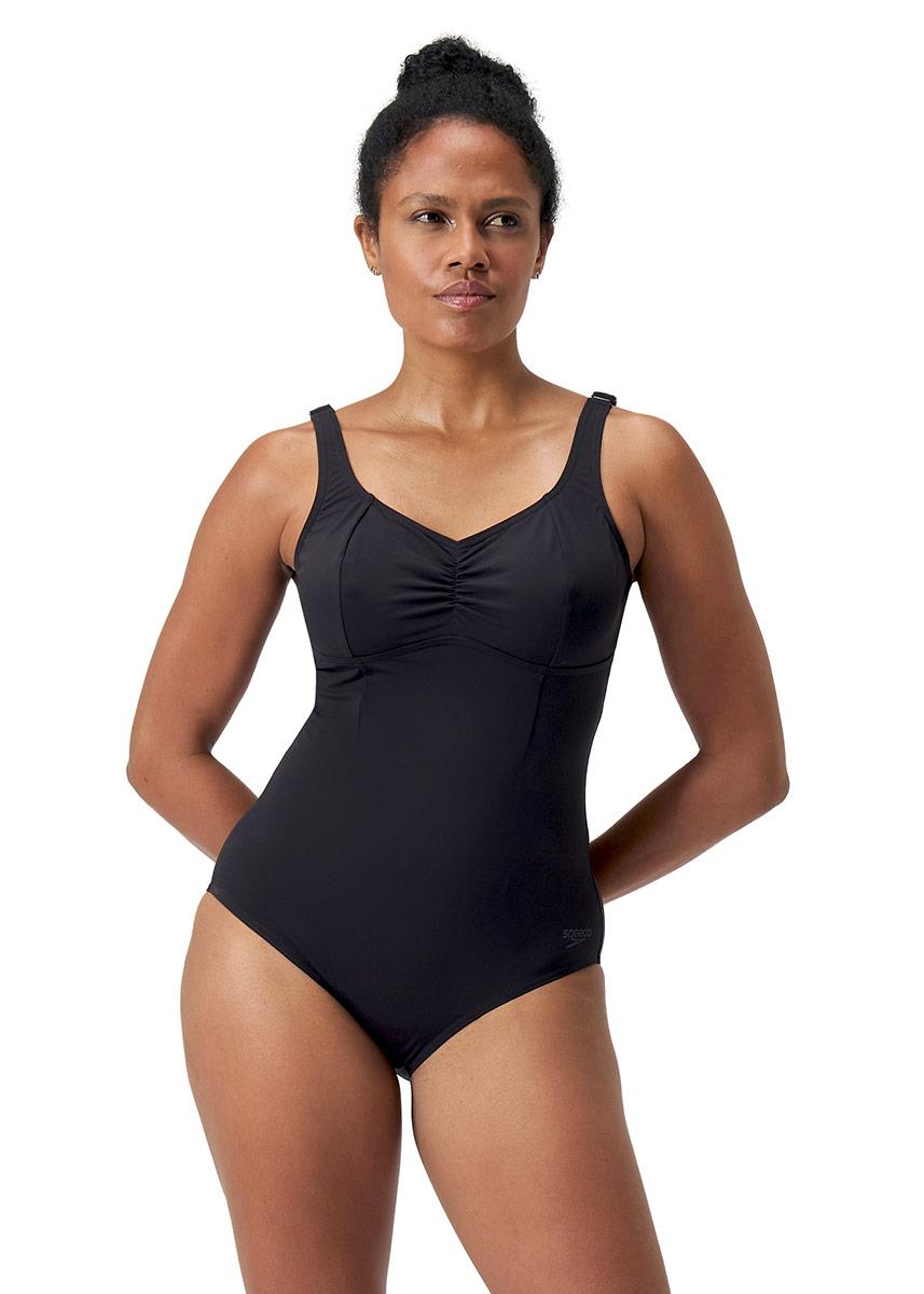 Speedo AquaNite Shaping One Piece Swimsuit - Black- Front view