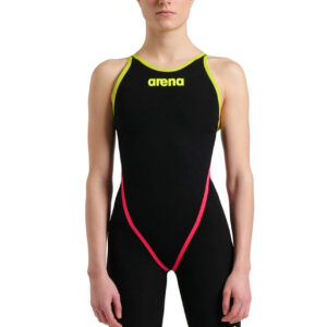 Arena Powerskin Carbon Core FX Openback Kneesuit - Black / Fluo Yellow