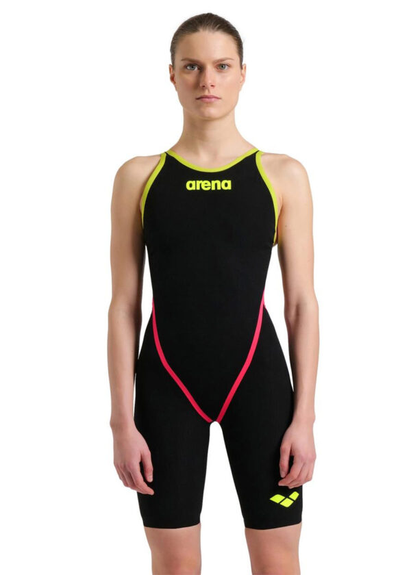 Arena Powerskin Carbon Core FX Openback Kneesuit - Black / Fluo Yellow