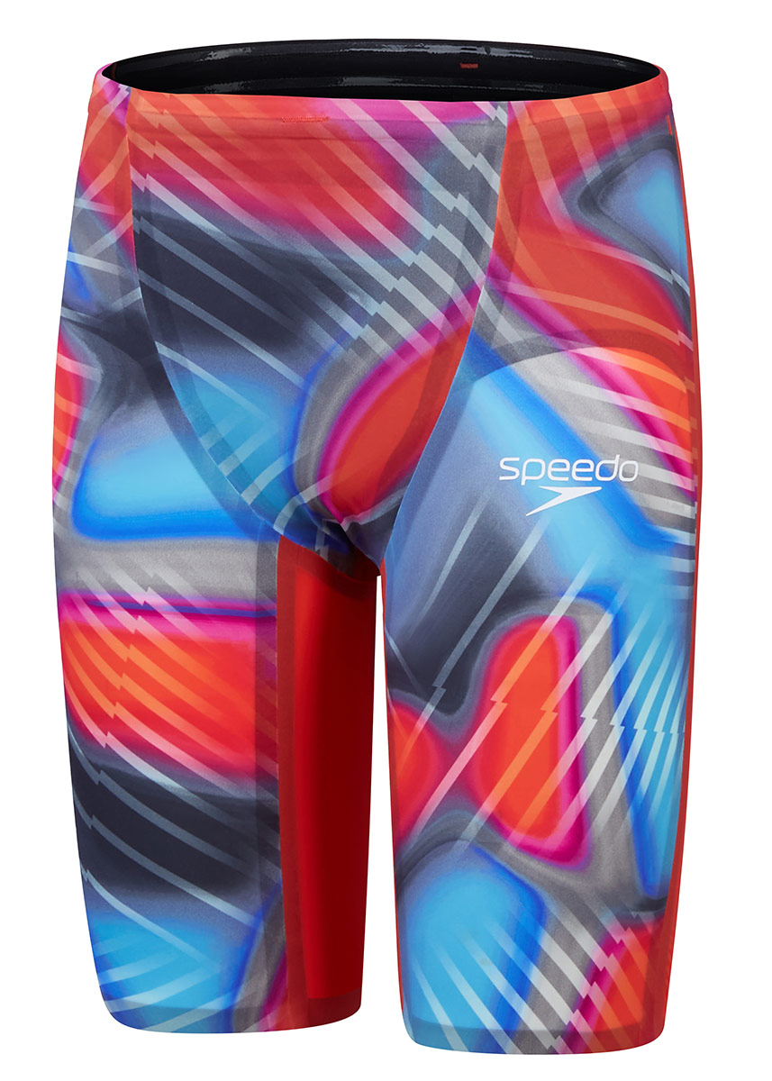 Speedo Fastskin LZR Pure Valor 2.0 High Waisted Jammer - Flame Red / Picton Blue-612305