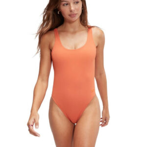 Speedo Textured Deep U-Back Swimsuit - Fall / Terracotta
