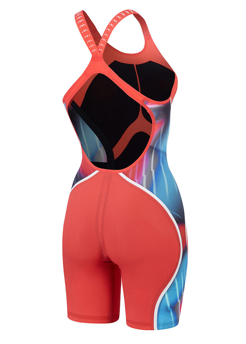 Speedo Fastskin LZR Pure Intent 2.0 Openback Kneeskin - Flame Red / Picton Blue-612279