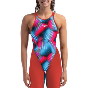 Speedo Fastskin LZR Pure Valor 2.0 Closedback Kneeskin - Flame Red / Picton Blue
