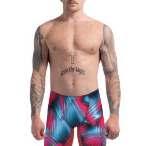 Speedo Fastskin LZR Pure Valor 2.0 High Waisted Jammer - Flame Red / Picton Blue