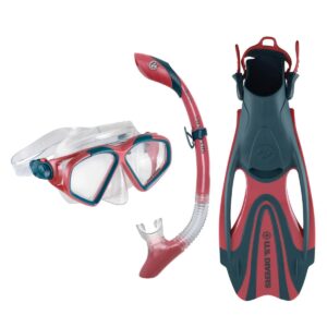 US Divers Cozumel Snorkelling Set - Coral / Navy Blue