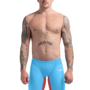Speedo Fastskin LZR Pure Valor 2.0 High Waisted Jammer - Picton Blue / Flame Red