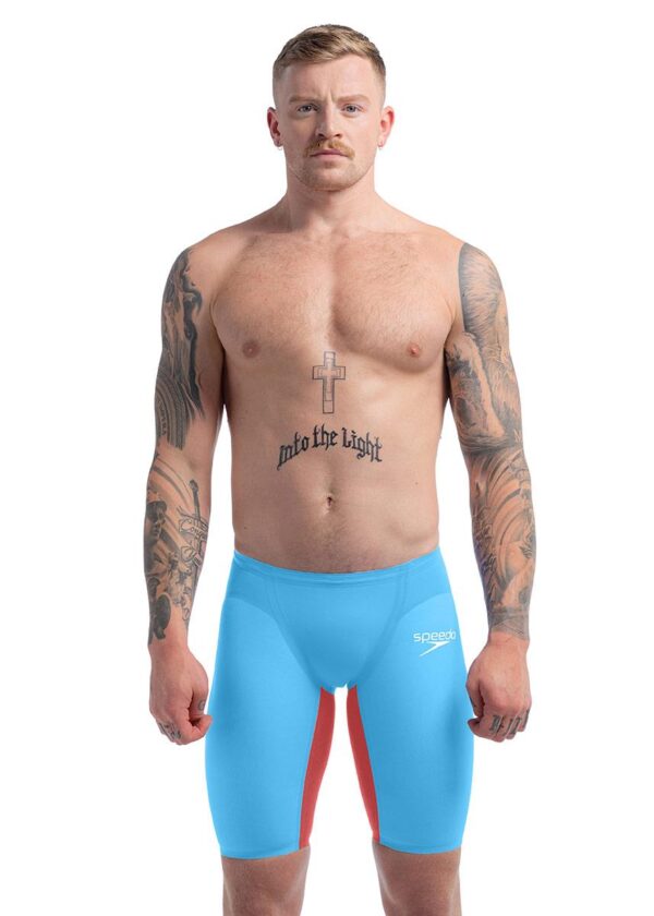 Speedo Fastskin LZR Pure Valor 2.0 High Waisted Jammer - Picton Blue / Flame Red