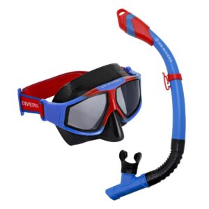 US Divers Avila LX Snorkel and Mask Combo - Blue / Red-0