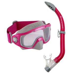 US Divers Avila 2.0 Junior Snorkel and Mask Combo - Berry / Gray-0