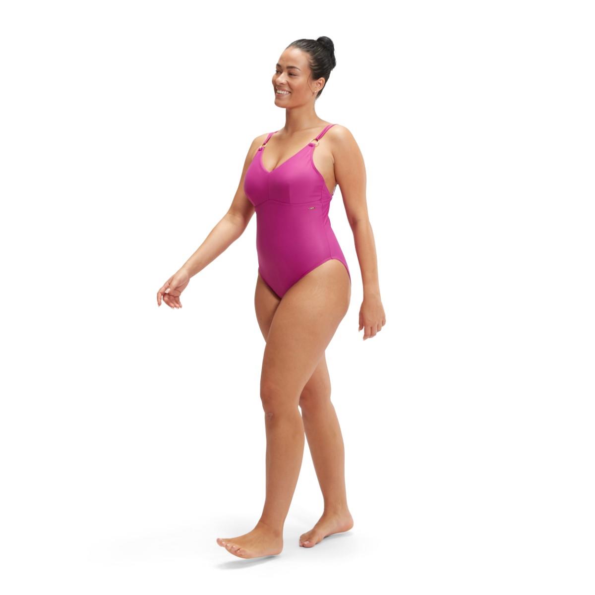 Speedo Womens Shaping Strappy Swimsuit - Wineberry-610670