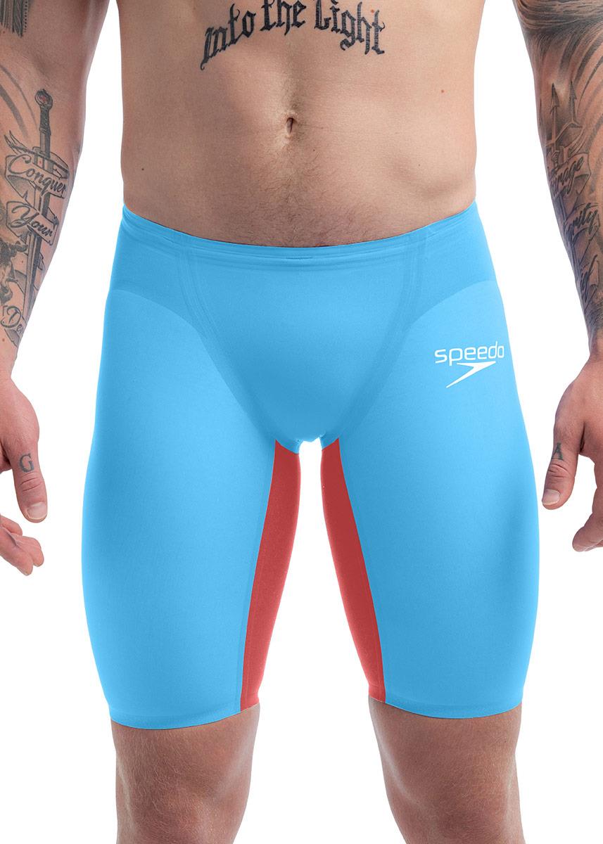 Speedo Fastskin LZR Pure Valor 2.0 High Waisted Jammer - Picton Blue / Flame Red-611538