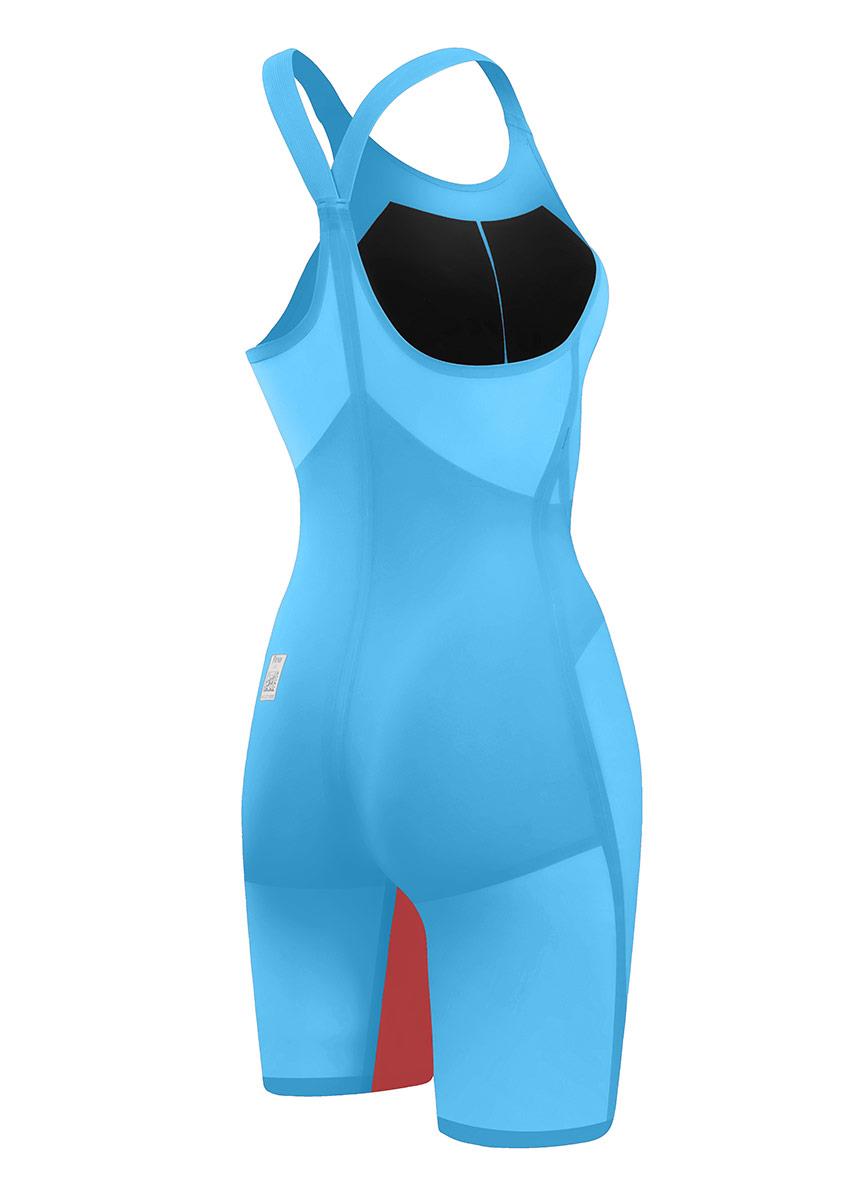 Speedo Fastskin LZR Pure Valor 2.0 Closedback Kneeskin - Picton Blue / Flame Red-611680