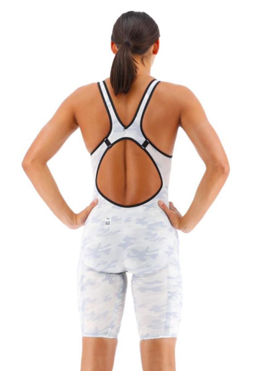 TYR Venzo Camo Open Back Kneeskin - White-brand