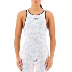 TYR Venzo Camo Open Back Kneeskin - White