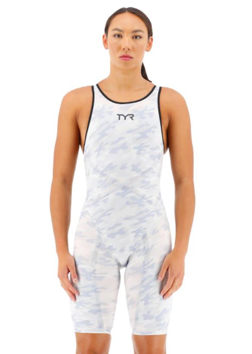 TYR Venzo Camo Open Back Kneeskin - White