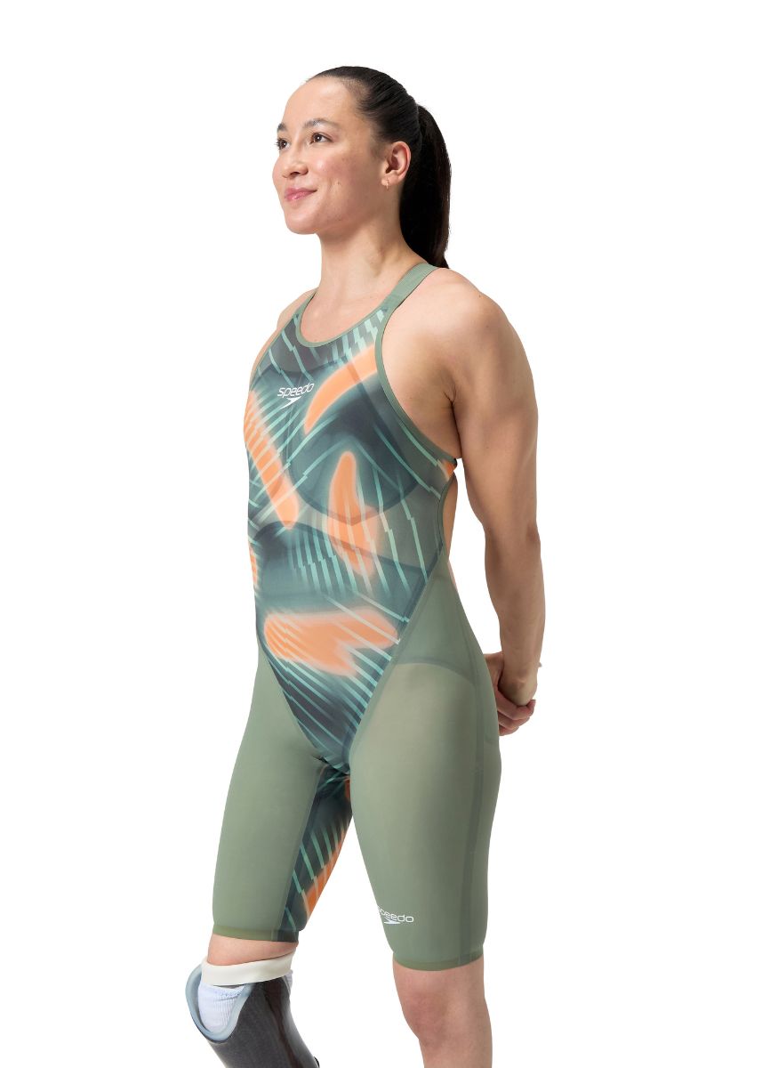 Speedo Fastskin LZR Pure Valor 2.0 Openback Kneeskin - Country Green / Nectarine-621505