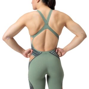 Speedo Fastskin LZR Pure Intent 2.0 Openback Kneeskin – Green / Orange