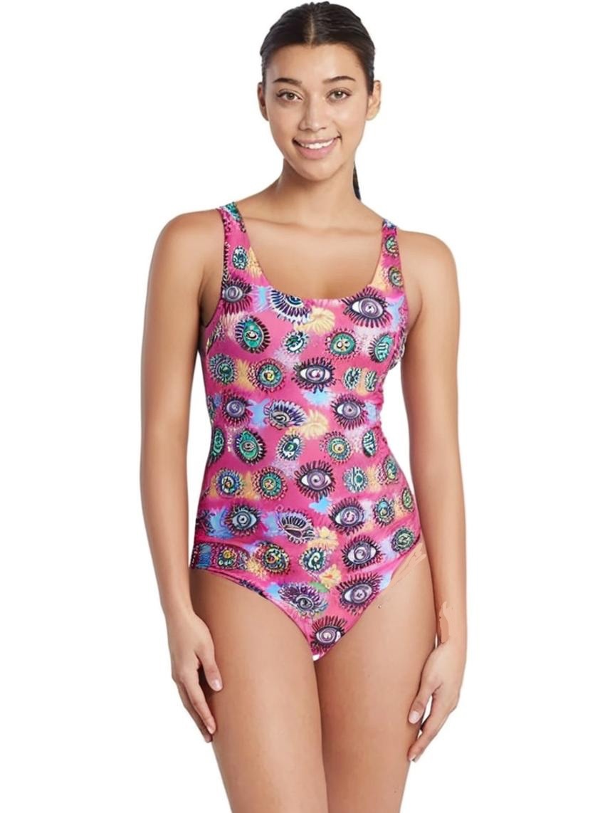 Zoggs Look Inside Scoopback Swimsuit - Magenta