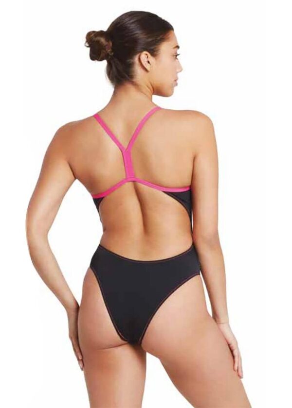 Zoggs Blaze Skyback Swimsuit – Black / Magenta