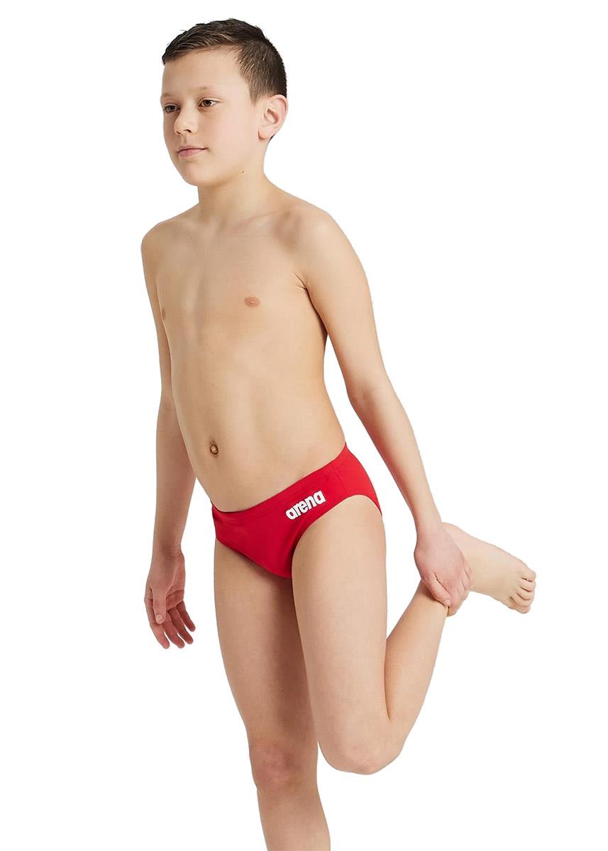 Arena Boy's Team Solid Swim Briefs - Red / White-616034
