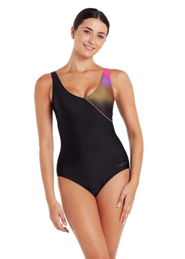 Zoggs Sunshade Front Crossover Vback Swimsuit