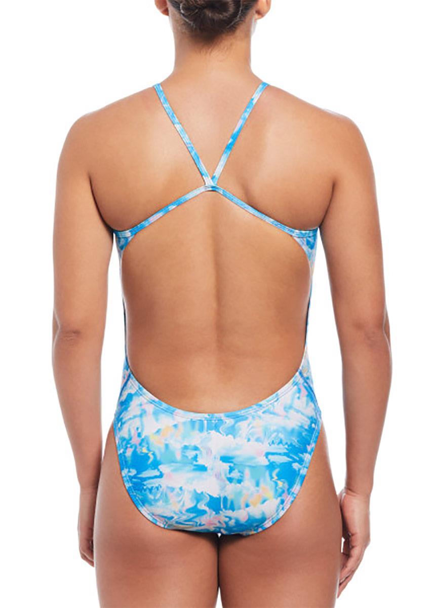 Nike Hydrastrong Multi Print Cut Out One Piece Swimsuit - Photo Blue-brand
