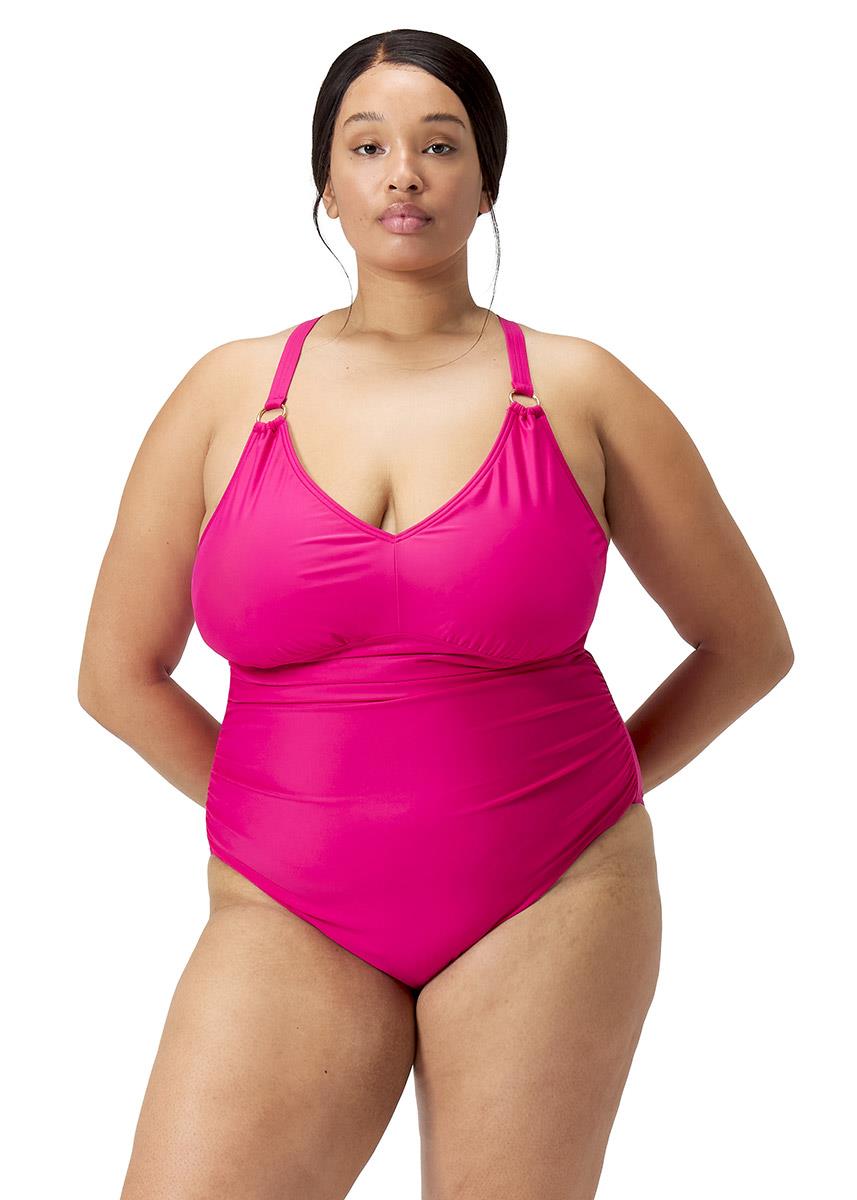 Speedo Womens Shaping V Neck Plus One Piece Swimsuit - Magento Haze-619440