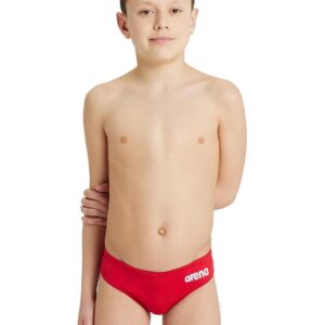 Arena Boy's Team Solid Swim Brief - Red / White