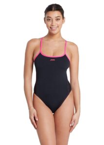 Zoggs Blaze Skyback Swimsuit - Black / Magenta