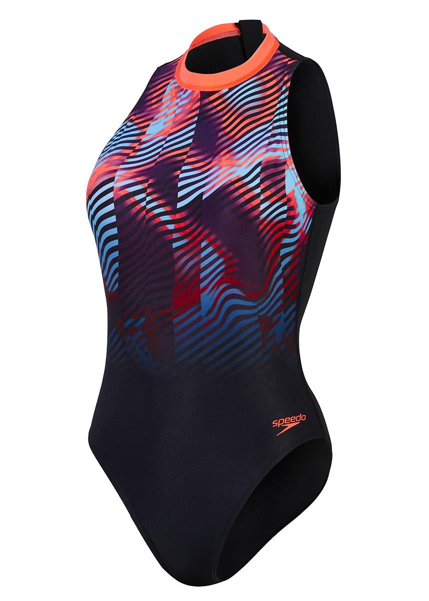 Speedo Printed Hydrasuit - Black / Red-619446