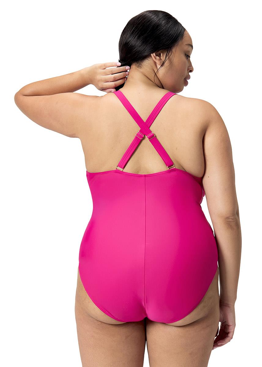 Speedo Womens Shaping V Neck Plus One Piece Swimsuit - Magento Haze-brand