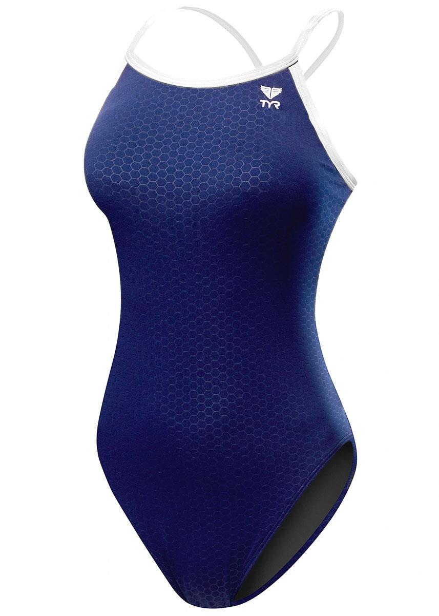 TYR Hexa Diamondfit Swimsuit - Navy / White-619504