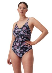 Speedo Women's Shaping Printed Strappy Swimsuit Black/Purple