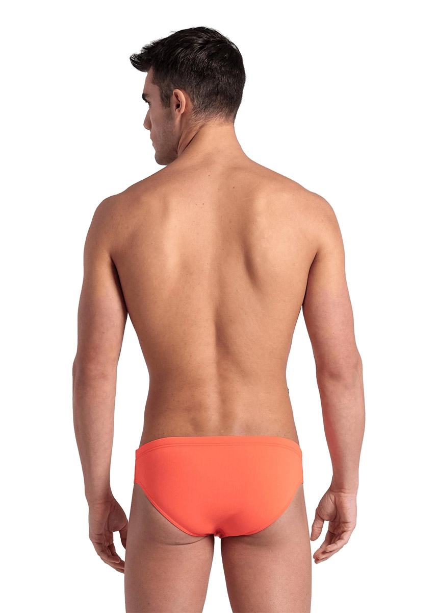Arena Team Solid Swim Brief - Bright Coral - Orange