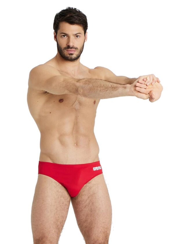 Arena Team Solid Swim Brief - Red / White