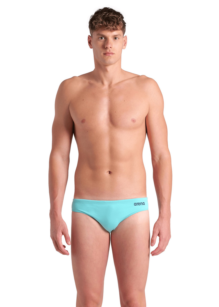 Arena Team Solid Swim Brief - Aqua / Navy Blue
