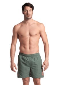 Arena Men’s Fundamentals Logo Boxer - Sage / Fluo Red