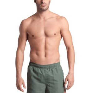 Arena Men’s Fundamentals Logo Boxer - Sage / Fluo Red