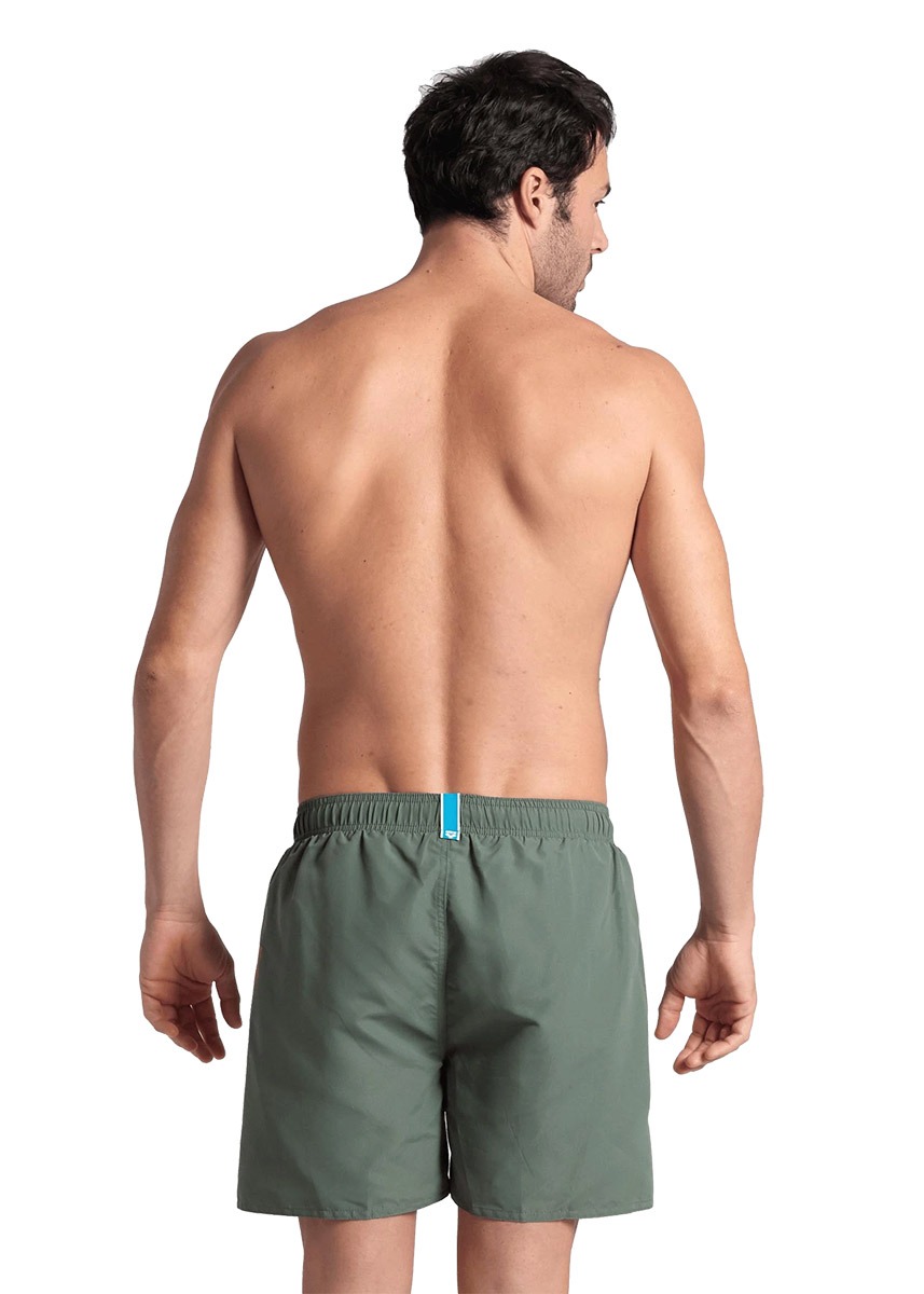 Arena Men’s Fundamentals Logo Boxer - Sage / Fluo Red