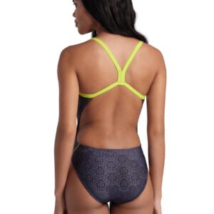 Arena Womens Camo Kikki Challenge Back Swimsuit – Soft Green / Black Multi