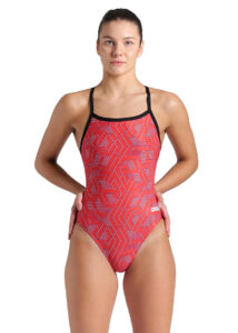 Arena Womens Escape Challenge Back Swimsuit - Black / Team Red
