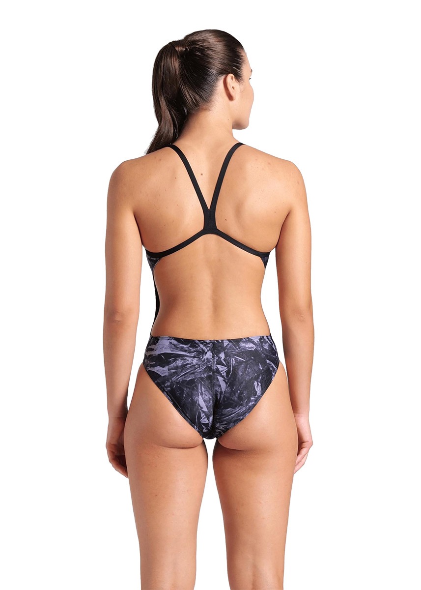 Arena Team Crackle Challenge Back Swimsuit - Black-brand